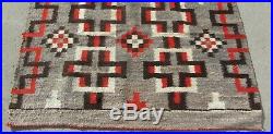 Rare Early Historic Antique Navajo Transitional Chief Blanket Hand Dyed Large