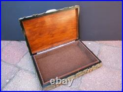 Rare Early Large Bamboo Cigar/jewellery/document Box Fab Interior