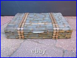 Rare Early Large Bamboo Cigar/jewellery/document Box Fab Interior