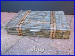 Rare Early Large Bamboo Cigar/jewellery/document Box Fab Interior