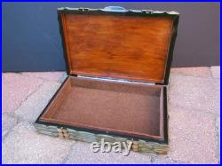 Rare Early Large Bamboo Cigar/jewellery/document Box Fab Interior
