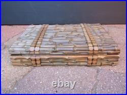 Rare Early Large Bamboo Cigar/jewellery/document Box Fab Interior
