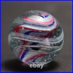 Rare Early Lobed Solid Core German Handmade Antique Marble 22mm 27/32 1860s 80s