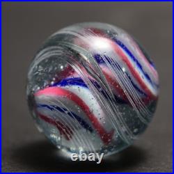 Rare Early Lobed Solid Core German Handmade Antique Marble 22mm 27/32 1860s 80s