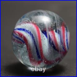 Rare Early Lobed Solid Core German Handmade Antique Marble 22mm 27/32 1860s 80s