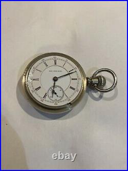 Rare Early Marked Railroad King Illinois 18s Antique Railroad Pocket Watch