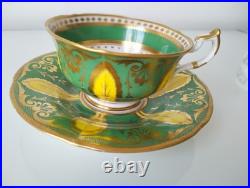 Rare Early Minton Hand Painted Tea Cup and Saucer, c1825