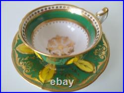 Rare Early Minton Hand Painted Tea Cup and Saucer, c1825