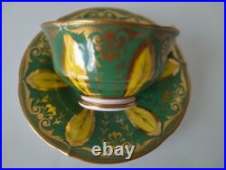 Rare Early Minton Hand Painted Tea Cup and Saucer, c1825