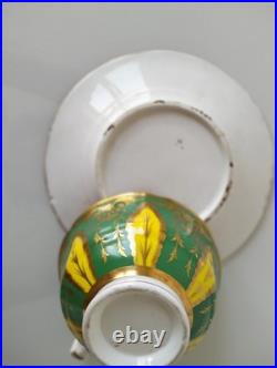 Rare Early Minton Hand Painted Tea Cup and Saucer, c1825