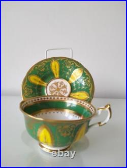 Rare Early Minton Hand Painted Tea Cup and Saucer, c1825