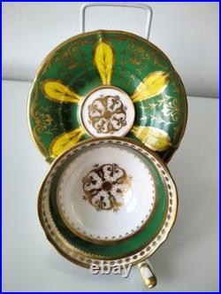 Rare Early Minton Hand Painted Tea Cup and Saucer, c1825