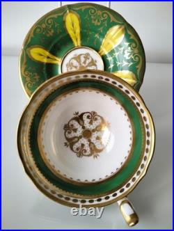 Rare Early Minton Hand Painted Tea Cup and Saucer, c1825