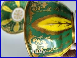 Rare Early Minton Hand Painted Tea Cup and Saucer, c1825