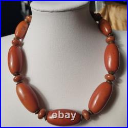 Rare Early Plastic Necklace c. 1910-1930 Likely Celluloid Natural Patina Antique