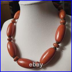 Rare Early Plastic Necklace c. 1910-1930 Likely Celluloid Natural Patina Antique