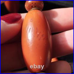 Rare Early Plastic Necklace c. 1910-1930 Likely Celluloid Natural Patina Antique