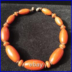 Rare Early Plastic Necklace c. 1910-1930 Likely Celluloid Natural Patina Antique