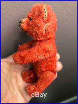 Rare Early Red Schuco Jointed Miniature Mohair Bear Antique Victorian 20s/30s