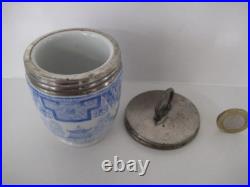 Rare Early Royal Worcester Crown Ware Egg Coddler Willow Blue And White Antique