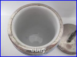 Rare Early Royal Worcester Crown Ware Egg Coddler Willow Blue And White Antique