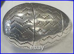 Rare Early Silver Egg Nutmeg Grater & Vinaigrette