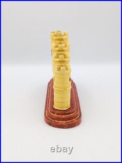 Rare Early Staffordshire Figure Castle Spill Vase (c. 1825) Restored