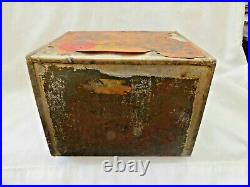 Rare Early Towle's Log Cabin Tin Antique Syrup Can With Paper Label, Handle & Cap