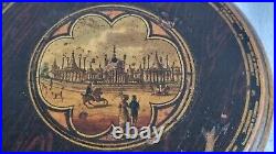 Rare Early Tunbridge Ware Campaign Mirror Print Paint Royal Pavillion Brighton
