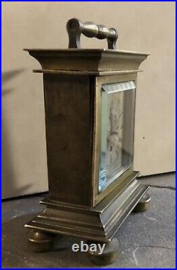 Rare Early Verge Fusee Carriage Mantel Table English French clock