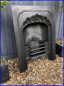 Rare Early Victorian Cast Iron Arched Insert Fireplace Circa 1850