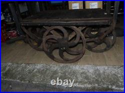 Rare Early Victorian Industrial Railway Luggage Trolley Coffee Table