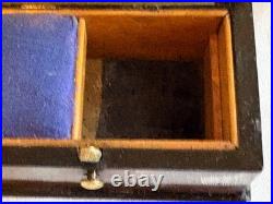 Rare Early Victorian Sewing Etui, In Minature Form Burr Walnut, With Contents