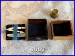 Rare Early Victorian Sewing Etui, In Minature Form Burr Walnut, With Contents