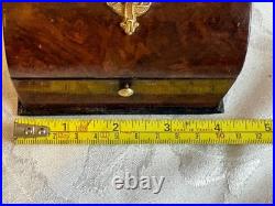 Rare Early Victorian Sewing Etui, In Minature Form Burr Walnut, With Contents