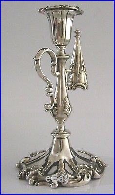 Rare Early Victorian Solid Silver Chamberstick Candlestick 1846 Antique