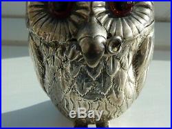 Rare Early Victorian Solid Silver Owl & Mouse Mustard Pot 1851
