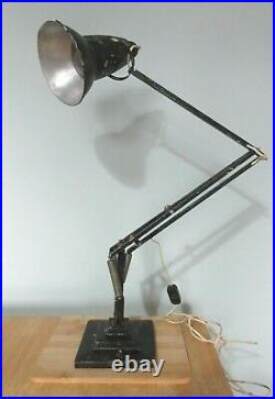 Rare Early Vintage Herbert Terry Anglepoise Lamp 3 Step Base -1227 Black