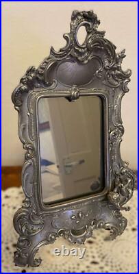Rare Early WMF Rococo Revival Silver-Plated Cherub Toilet Mirror