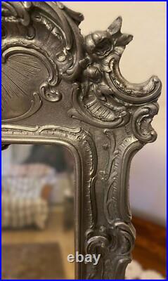 Rare Early WMF Rococo Revival Silver-Plated Cherub Toilet Mirror