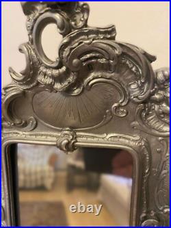 Rare Early WMF Rococo Revival Silver-Plated Cherub Toilet Mirror