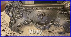Rare Early WMF Rococo Revival Silver-Plated Cherub Toilet Mirror