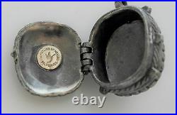 Rare Early William Spratling for Silson Silverplate Pill Box Rope Edging 1944