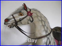 Rare Early antique bow rocking horse from Scottish Castle with provenance