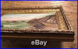 Rare Early ca 1880 Antique Cliff House Oil Painting San Fransisco California SF