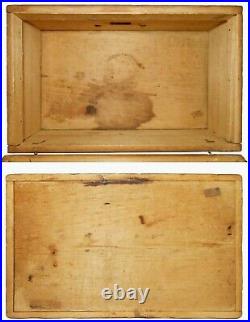 Rare Early-mid 19th C American Antique New England Primitive Red/blk Pntd Wd Box