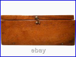 Rare Early-mid 19th C American Antique Sm Flame Mahogany Trinket Box/brass Latch