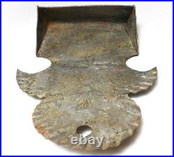 Rare Early-mid 19th C American Antique Tooled Tin Match Holder, Wheat/star David