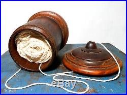 Rare Early-mid 19th C American Antique Treenware Turned Spool Thread Holder