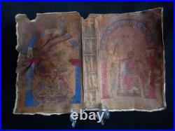 Rare Early to High Medieval Illuminated Vellum Manuscript Book Cover